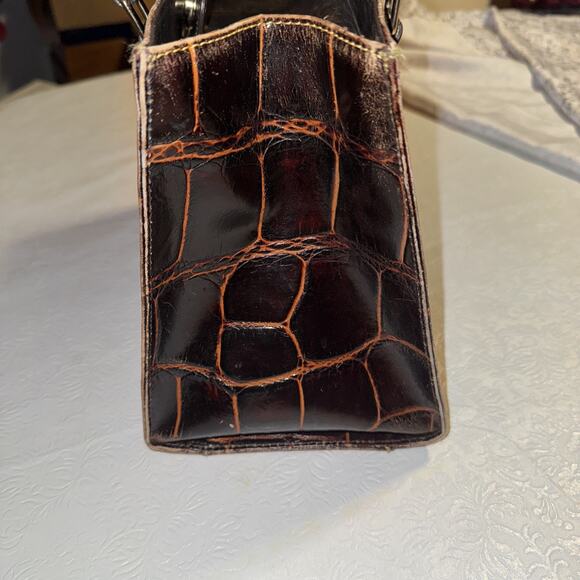 Vintage Dooney & Bourke Leather Square Hand Bag AuthenticConfirmed Medium Size - Picture 4 of 16